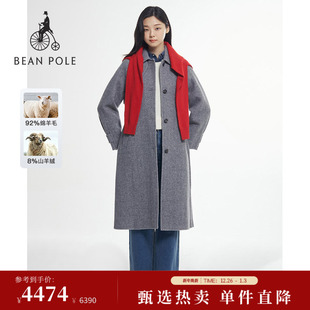含山羊绒BEANPOLE滨波秋冬女老钱风立体剪裁柔系毛呢大衣 新品