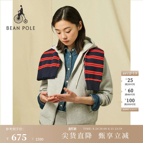 滨波长袖拉链卫衣休闲运动风