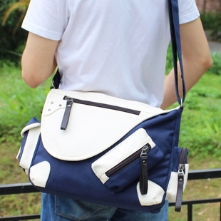 韩版 潮流休闲包 男士 学生书包单肩包帆布包背包斜挎青年 男包时尚