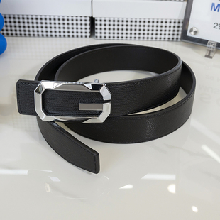 新款大G扣黑色皮带男士荔枝纹真皮腰带韩版时尚双G字头青年裤带潮