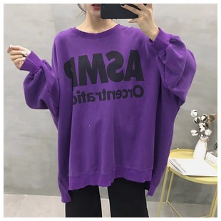 sunflower纯棉新款女长袖韩版字母印花宽松卫衣女ulzzang大码上衣