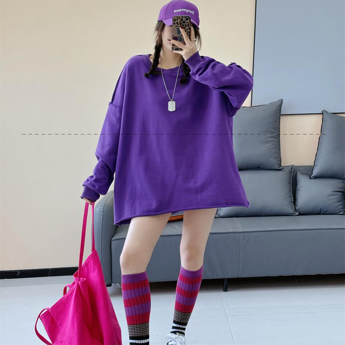 2025春季新款宽松纯色欧货卫衣女