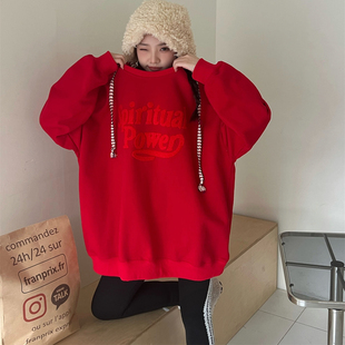 JL SUNFLOWER春季新款时尚长袖套头字母刺绣卫衣女宽松休闲外套潮