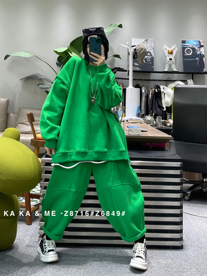 冬季套装女加绒卫衣卫裤两件套