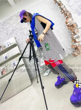 薄款宽松条纹破洞时尚休闲无袖T