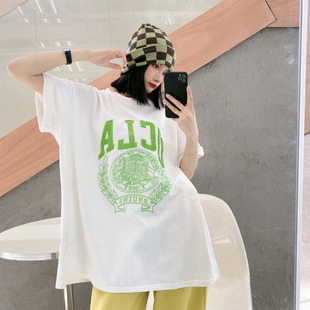 JL SUNFLOWER韩国刺绣字母纯棉短袖t恤女秋冬季宽松加厚打底衫ins