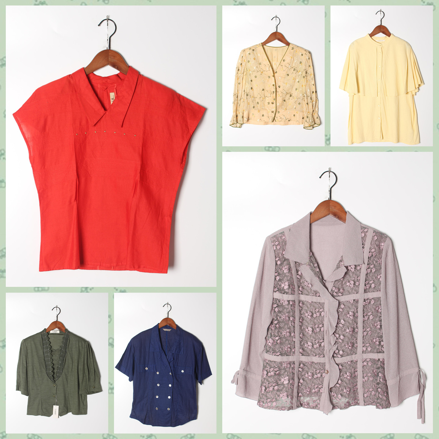 古着Vintage孤品棉麻花刺绣白衬衫孤品日系 女上衣 实拍售卖197