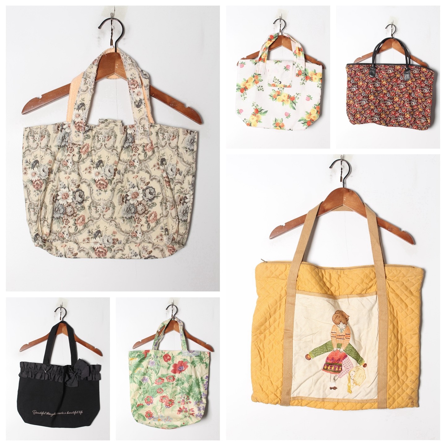 古着Vintage孤品日系纯色碎花百搭休闲棉麻帆布包5,箱包皮具/热销女包/男包,时尚帆布包,淘宝优惠券,粉丝福利购,淘宝优惠卷