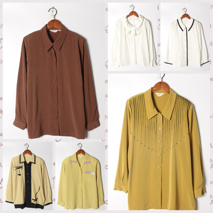 实拍售卖120 女上衣 古着Vintage孤品棉麻花刺绣白衬衫 孤品日系