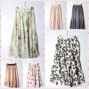 古着Vintage日系田园风春夏款 格纹纯色半身裙5