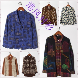 实拍售卖93 女上衣 古着Vintage孤品棉麻花刺绣白衬衫 孤品日系