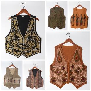 Vintage古着刺绣马甲 民族风波西米亚百搭外穿坎肩13