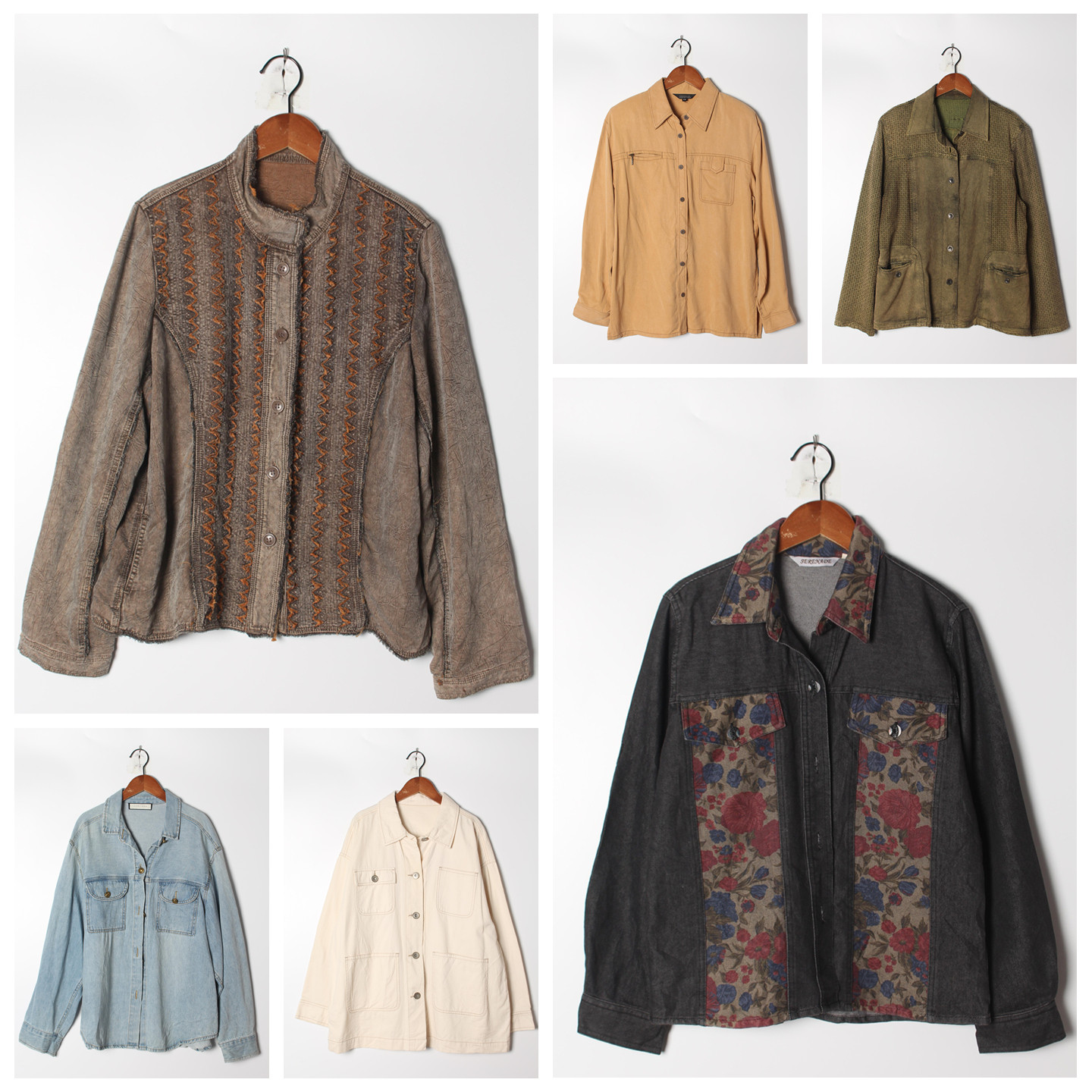 古着Vintage孤品棉麻花刺绣白衬衫孤品日系 女上衣 实拍售卖109