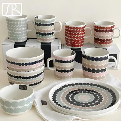 芬兰限定多彩波点餐具