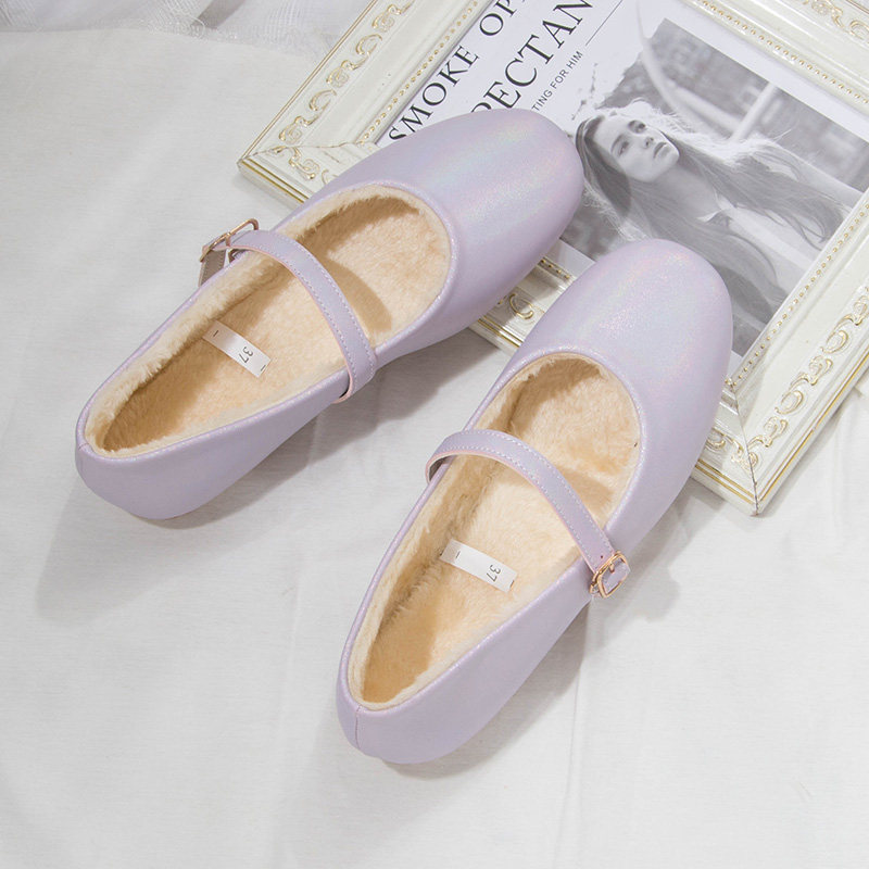 小众原创设计~炫彩紫色玛丽珍鞋秋冬加绒气质仙女风一字扣单鞋软,女鞋,玛丽珍鞋,淘宝优惠券,粉丝福利购,淘宝优惠卷