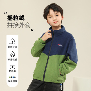 巴拉可儿摇粒绒外套男童拉链开衫春秋季中大童男孩抓绒衣童装内胆