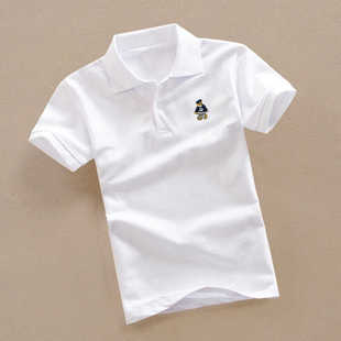 POLO衫 夏季 儿童班服童装 纯棉白色T恤中小学生短袖 校服幼儿园夏装