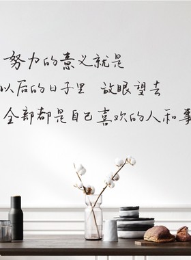 努力的意义 手写文艺ins风励志句子卧室书房学校寝室装饰墙贴纸画