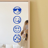 饰墙贴纸 装 可爱表情 ins自拍照镜子贴纸柜子玻璃宿舍卧室房门服装