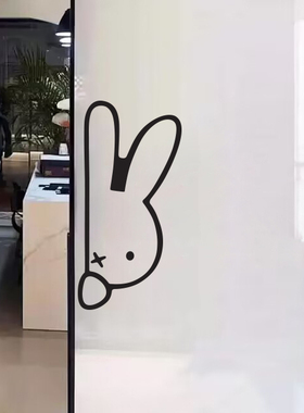 卡通兔可爱转印玻璃贴纸
