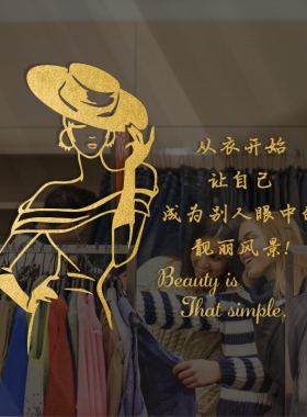 简约现代风文艺鞋包女装墙贴纸