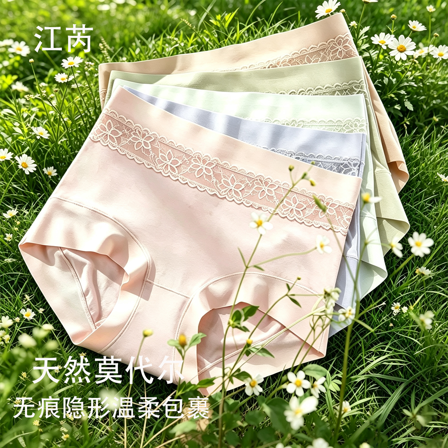 莫代尔桑蚕丝裆部底裆透气三角裤