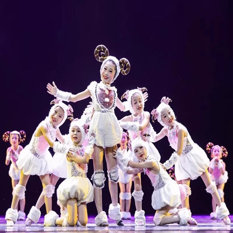 儿童小荷风采羊羔跪乳舞蹈演出服幼儿园卡通动物小羊喜羊羊角色服
