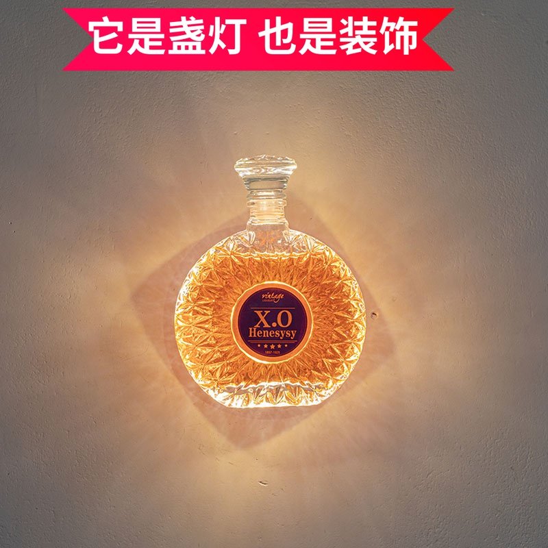 北欧客厅背景墙装饰氛围壁灯个性创意卧室床头水晶玻璃瓶壁挂灯具