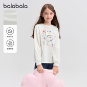 t恤女童立体印花上衣大童长袖 2025秋装 新款 巴拉巴拉儿童长袖 童装