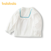 童装 巴拉巴拉女童衬衫 新款 秋装 潮 小童宝宝白色衬衣儿童甜美打底衫