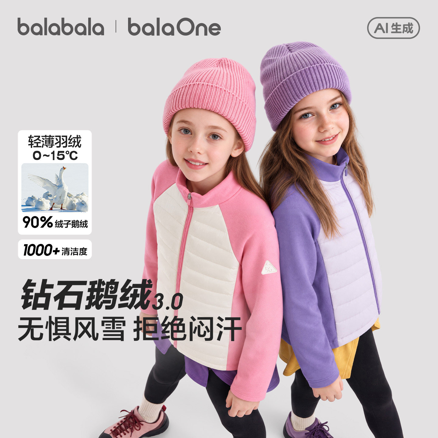 巴拉巴拉宝宝羽绒服儿童运动外套