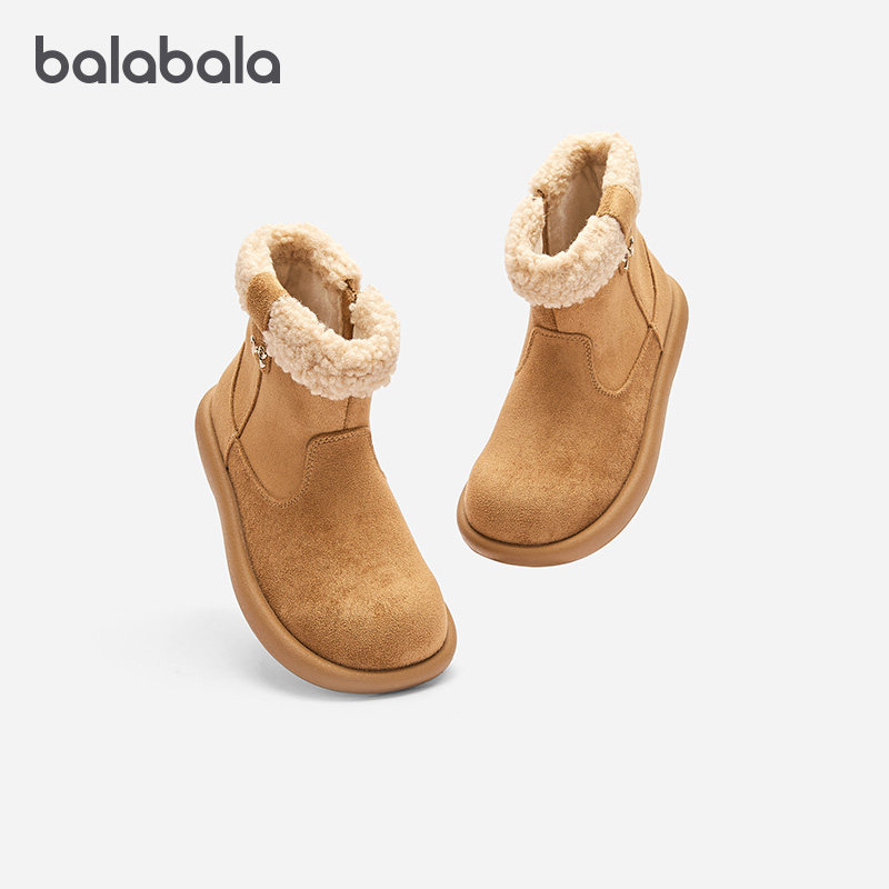 巴拉巴拉雪地靴女童加绒保暖棉靴