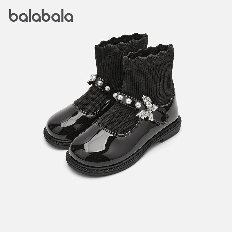 巴拉巴拉女童靴子儿童保暖马丁靴大童靴子黑色2026春季新款童鞋潮,童鞋/婴儿鞋/亲子鞋,皮靴,淘宝优惠券,粉丝福利购,淘宝优惠卷