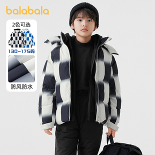 巴拉巴拉男童棉服大童加厚外套儿童连帽保暖衣服2025冬装新款童装