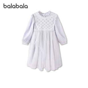 巴拉巴拉儿童连衣裙女童网纱裙中大童刺绣公主裙2026春装新款童装