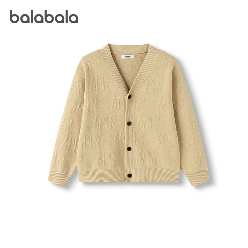 巴拉巴拉毛衫男童针织开衫V领潮