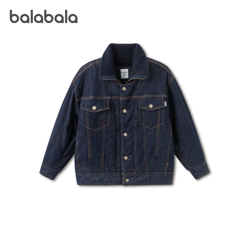 巴拉巴拉男童棉服外套牛仔上衣潮