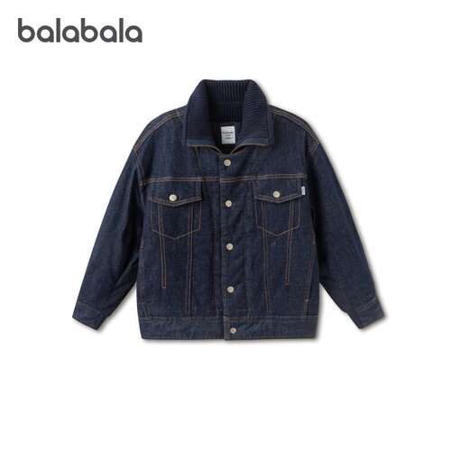巴拉巴拉男童棉服外套牛仔上衣潮