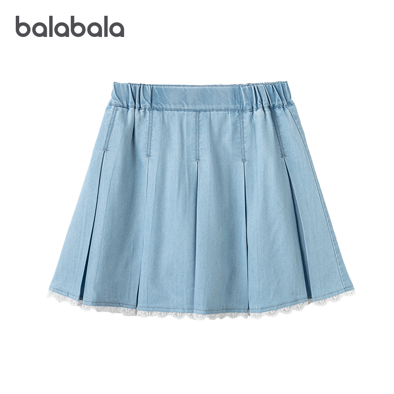 商场同款巴拉巴拉女童裙子儿童短裙2026夏装新款童装牛仔裙裤凉感