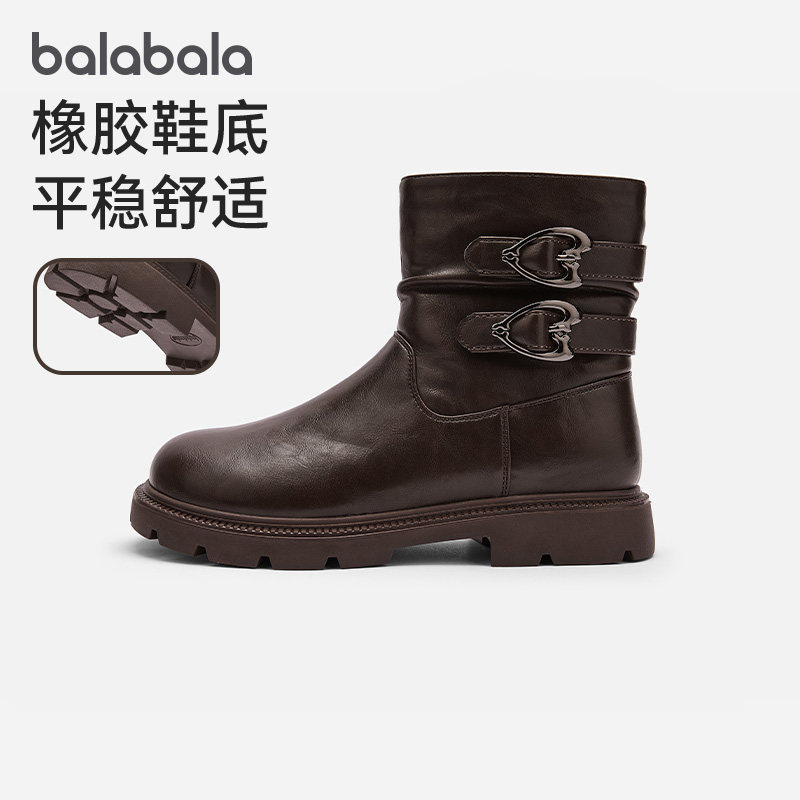 巴拉巴拉休闲鞋女柔软舒适高帮靴
