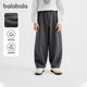 中大童宽松长裤 童装 儿童运动裤 新款 潮 2026春季 巴拉巴拉女童弯刀裤