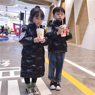 龙凤胎兄妹装儿童羽绒服姐弟装中长款男女童羽绒外套中大童冬装