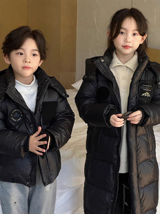 冬季儿童兄妹装羽绒服冬装姐弟装韩版时尚短款男女童外套中长款