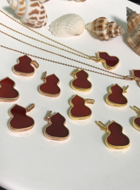 18k玫瑰金葫芦项链Au750