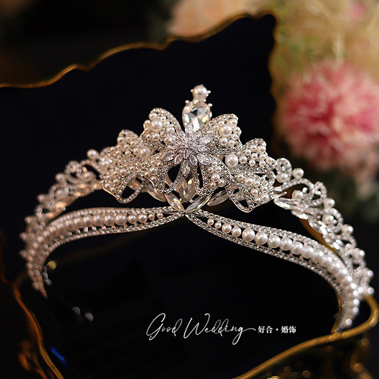 新娘皇冠头饰巴洛克简约大气女十八岁生日王冠婚纱礼服影楼配饰品
