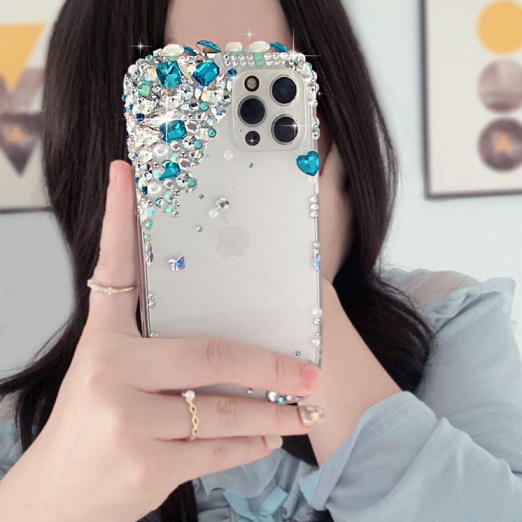 适用iphone17promax手机壳硬套可爱苹果16Pro新女款14plus爆闪定制diy气质高级感15奢华钻xs透明