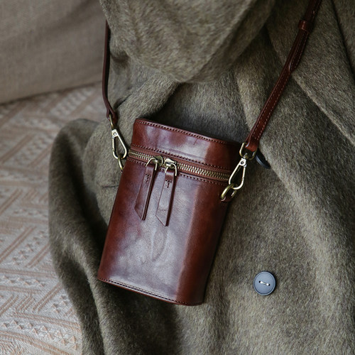 漫色真皮头层牛皮手机包