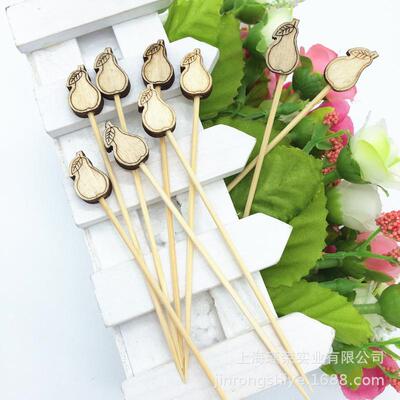 一次性果竹果水签MKO水果叉鸡尾酒签可签爱牙签创花签意一芳定制