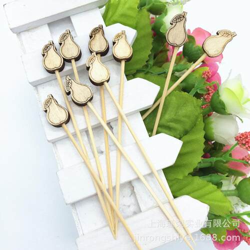 一次性果竹果水签MKO水果叉鸡尾酒签可签爱牙签创花签意一芳定制
