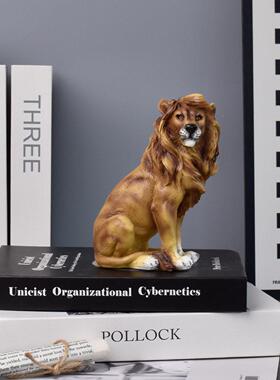 轻雄狮BY25028树脂摆件室柜玄关客厅创意公家居桌面奢小动物装饰